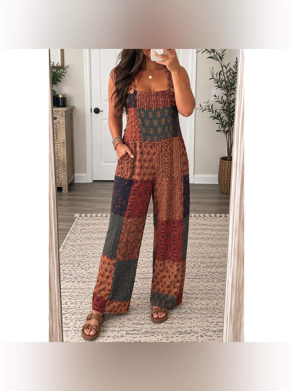 SACRED THREADS Boutique Boho Patchwork Jumpsuit Medium
